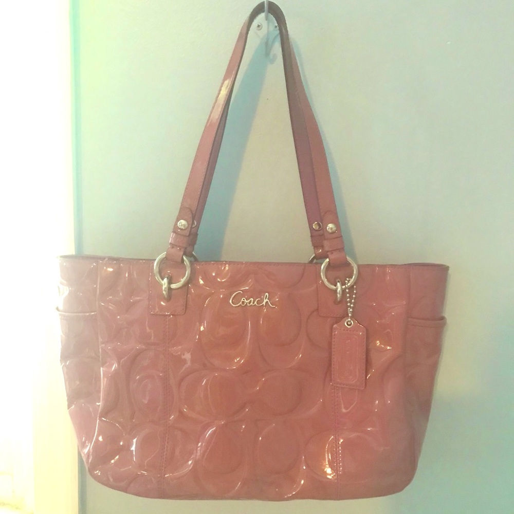 Coach purple patent leather bag